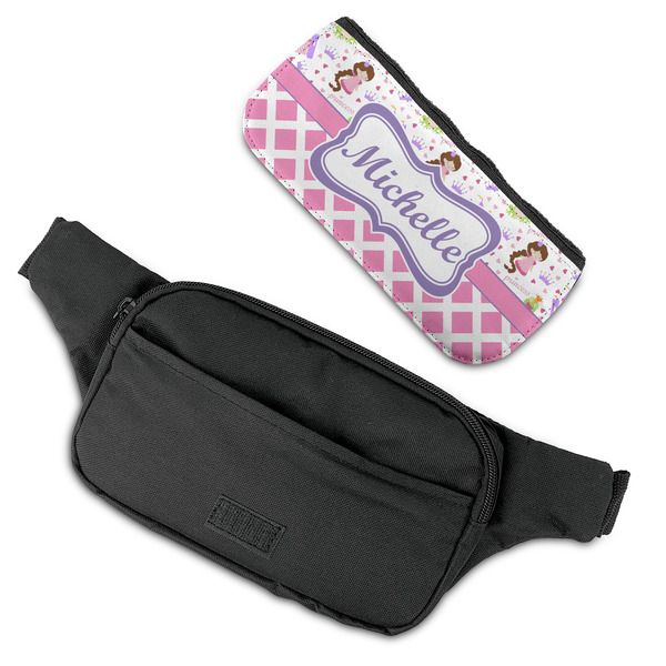 Princess & Diamond Print Fanny Packs - FLAT (flap off)