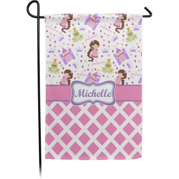 Custom Princess & Diamond Print Garden Flag (Personalized)