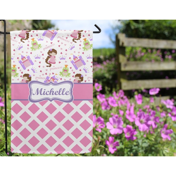 Princess & Diamond Print Garden Flag - Outside In Flowers