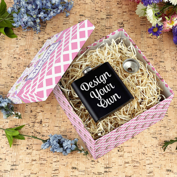 Princess & Diamond Print Gift Boxes with Lid - Canvas Wrapped - Large - In Context