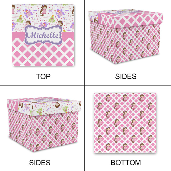 Princess & Diamond Print Gift Boxes with Lid - Canvas Wrapped - Medium - Approval