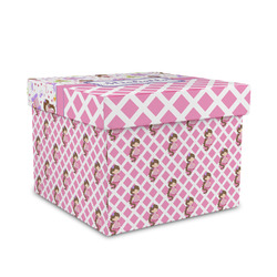 Princess & Diamond Print Gift Box with Lid - Canvas Wrapped - Medium (Personalized)