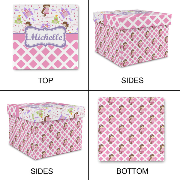 Princess & Diamond Print Gift Boxes with Lid - Canvas Wrapped - Small - Approval