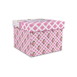 Princess & Diamond Print Gift Box with Lid - Canvas Wrapped - Small (Personalized)