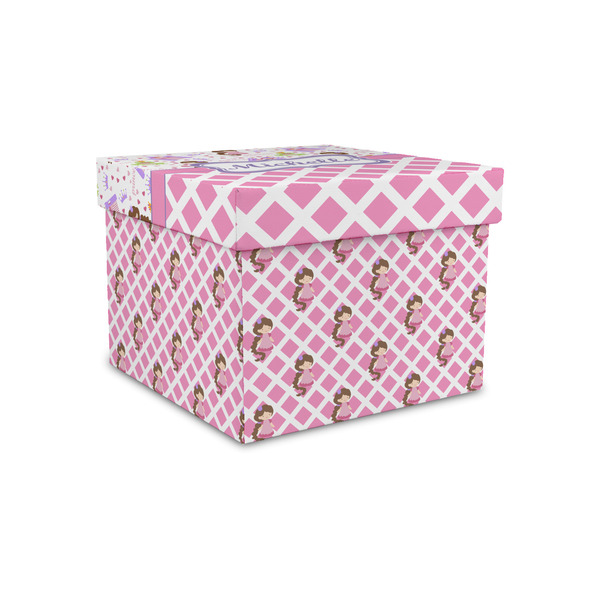 Custom Princess & Diamond Print Gift Box with Lid - Canvas Wrapped - Small (Personalized)