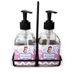 Princess & Diamond Print Glass Soap & Lotion Bottle Set (Personalized)