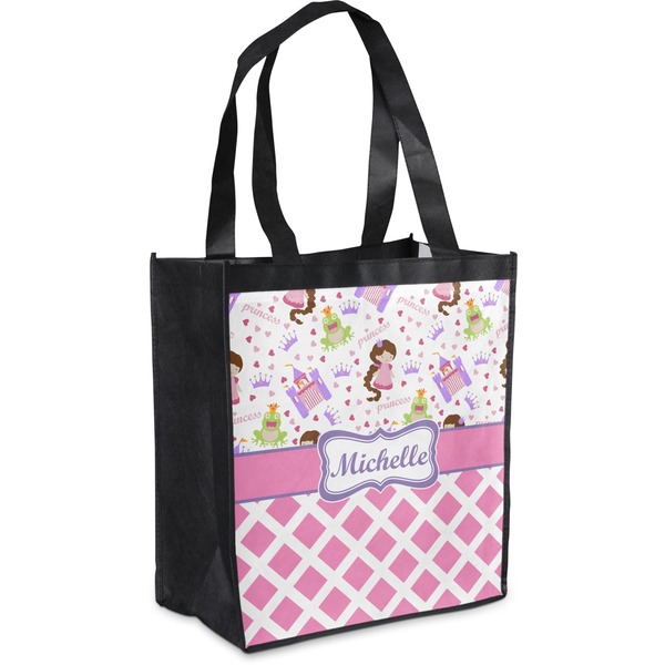 Custom Princess & Diamond Print Grocery Bag (Personalized)