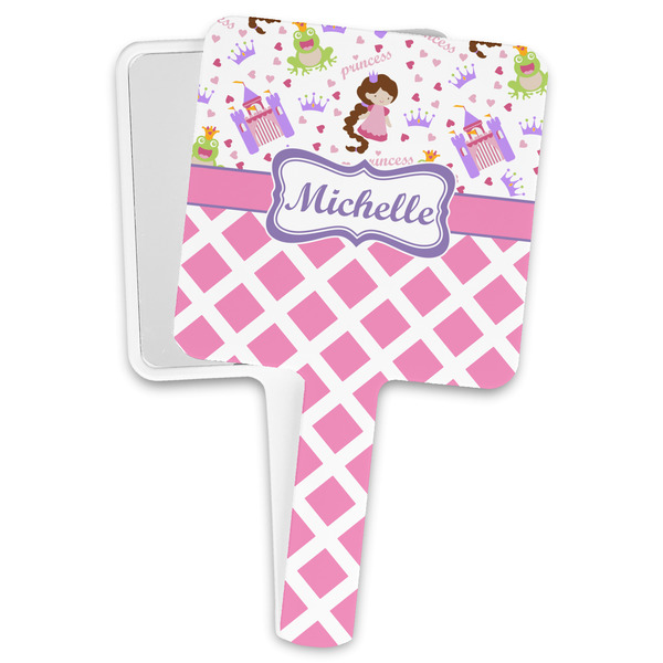 Custom Princess & Diamond Print Hand Mirror (Personalized)