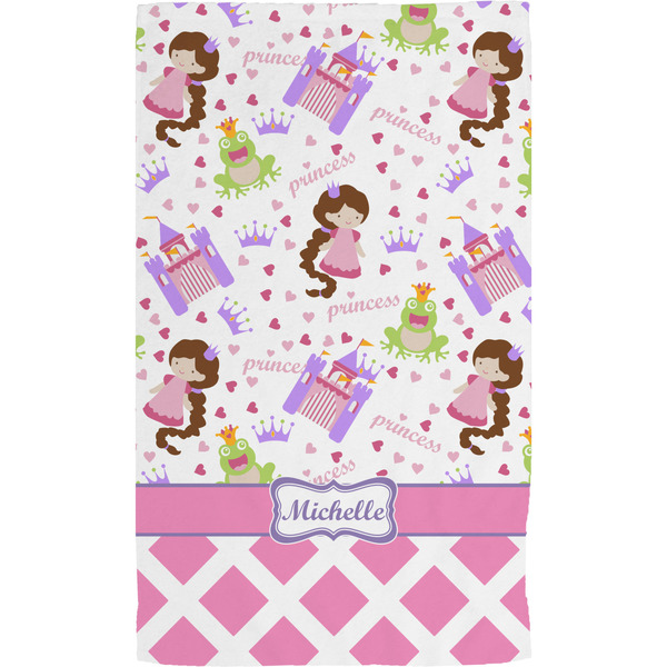 Princess & Diamond Print Personalized All Over Print Hand Towel