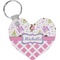 Princess & Diamond Print Heart Plastic Keychain w/ Name or Text