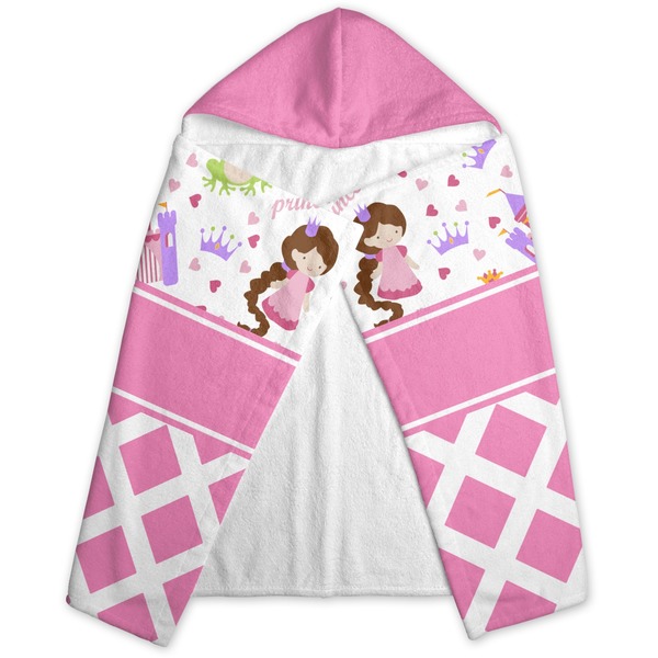 Princess & Diamond Print Hooded Towel - Folded