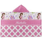 Princess & Diamond Print Kids Hooded Towel (Personalized)