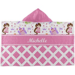 Princess & Diamond Print Kids Hooded Towel (Personalized)