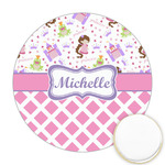 Princess & Diamond Print Printed Cookie Topper - Round (Personalized)