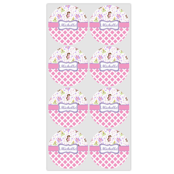 Princess & Diamond Print Icing Circle - Medium - Set of 8