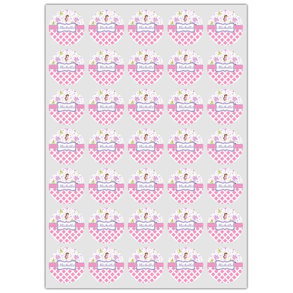 Princess & Diamond Print Icing Circle - XSmall - Set of 35