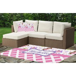Princess & Diamond Print Indoor / Outdoor Rug - Custom Size w/ Name or Text