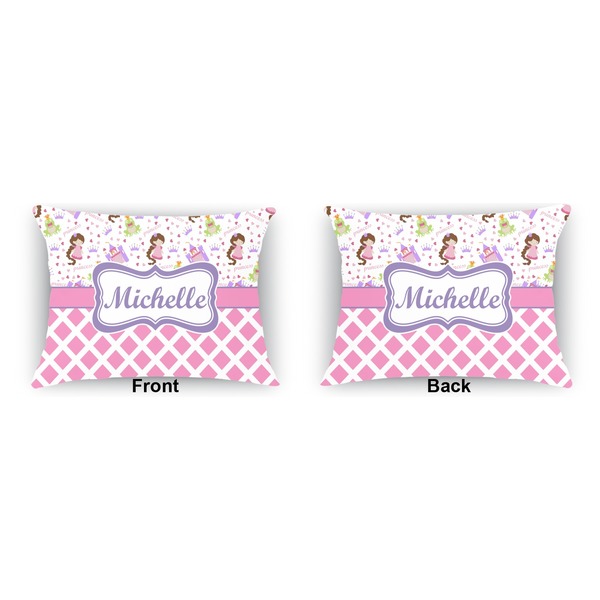 Princess & Diamond Print  Indoor Rectangular Burlap Pillow (Front and Back)