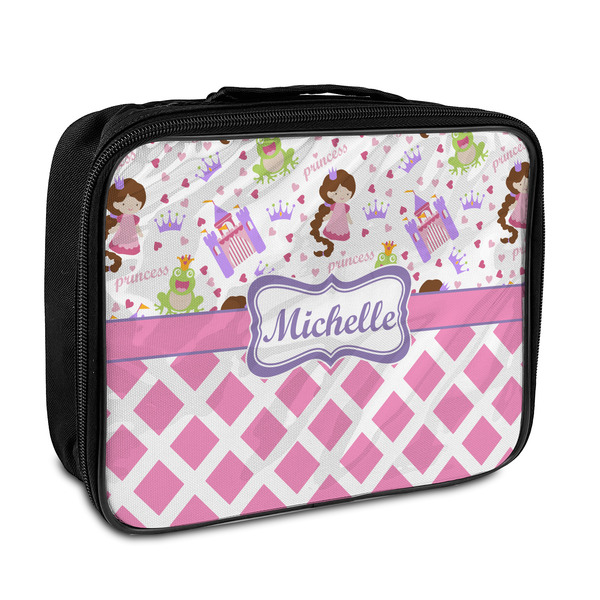 Custom Princess & Diamond Print Insulated Lunch Bag (Personalized)