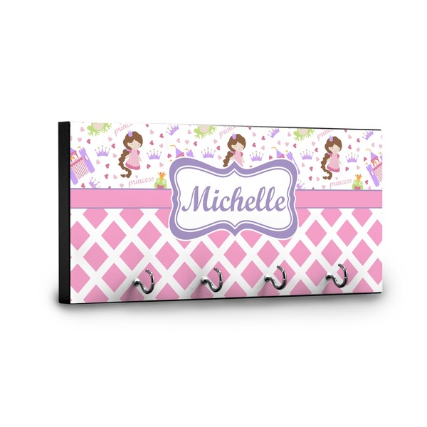 Princess & Diamond Print Key Hanger - Front View with Hooks