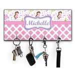 Princess & Diamond Print Key Hanger w/ 4 Hooks w/ Name or Text