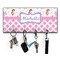 Princess & Diamond Print Key Hanger w/ 4 Hooks & Keys