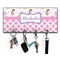 Princess & Diamond Print Key Hanger w/ 4 Hooks w/ Name or Text
