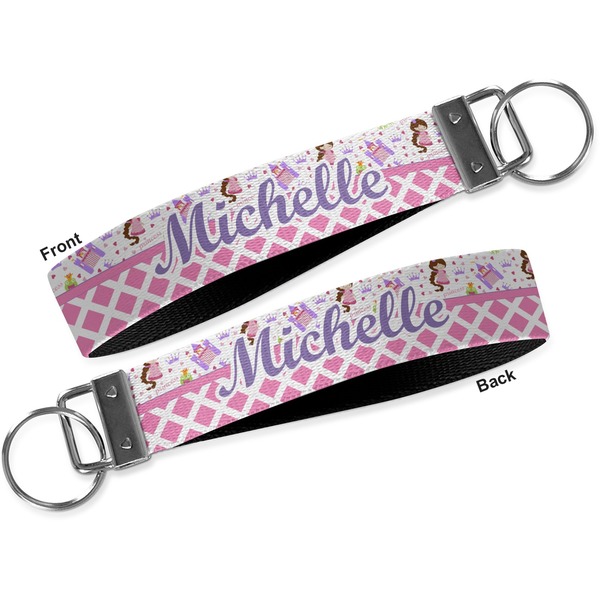 Princess & Diamond Print Key-chain - Metal and Nylon - Front and Back