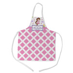Princess & Diamond Print Kid's Apron - Medium (Personalized)