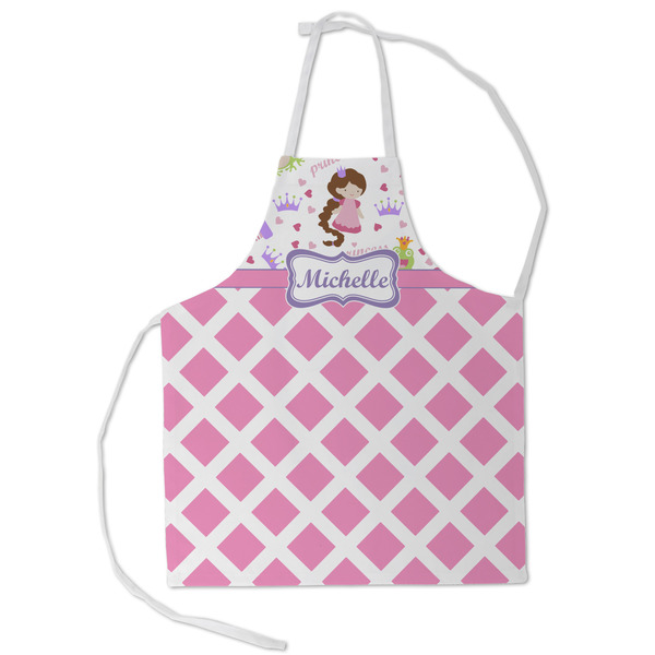 Custom Princess & Diamond Print Kid's Apron - Small (Personalized)