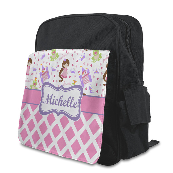Custom Princess & Diamond Print Preschool Backpack (Personalized)