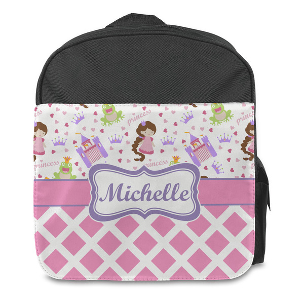 Princess & Diamond Print Kids Backpack - Front