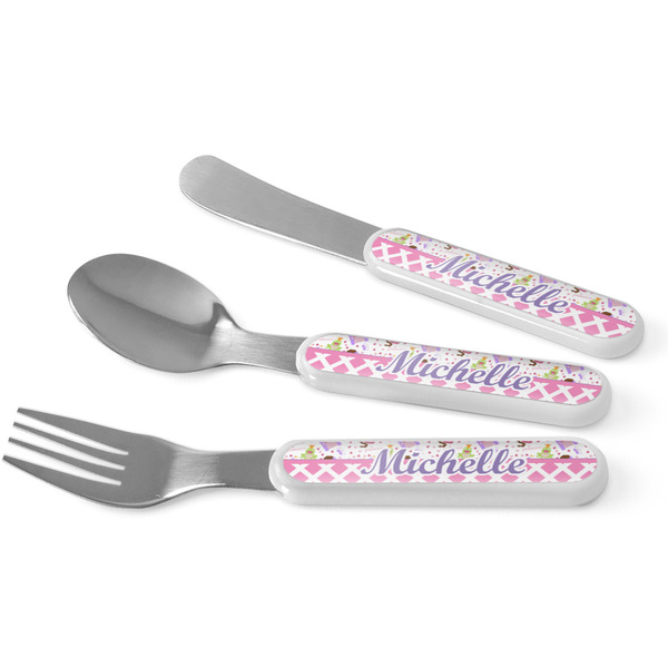 Custom Princess & Diamond Print Kid's Flatware (Personalized)