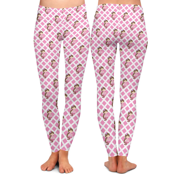 Princess & Diamond Print Ladies Leggings - Front and Back