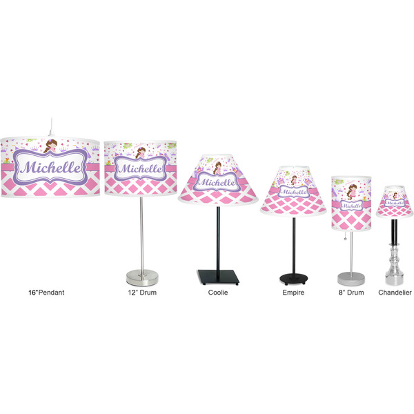 Princess & Diamond Print Lamp Full View Size Comparison