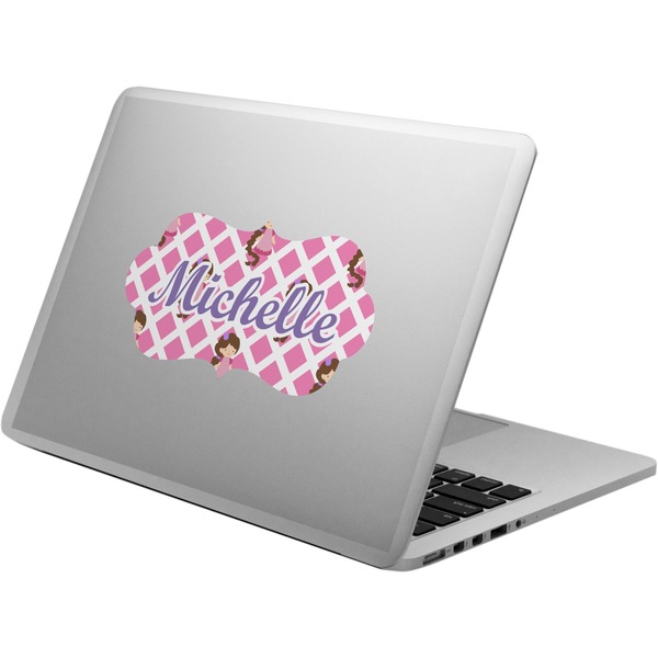 Custom Princess & Diamond Print Laptop Decal (Personalized)