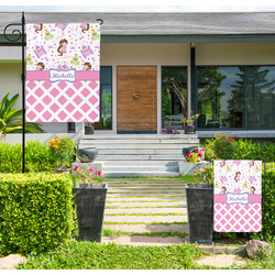 Princess & Diamond Print Large Garden Flag - Double Sided (Personalized)