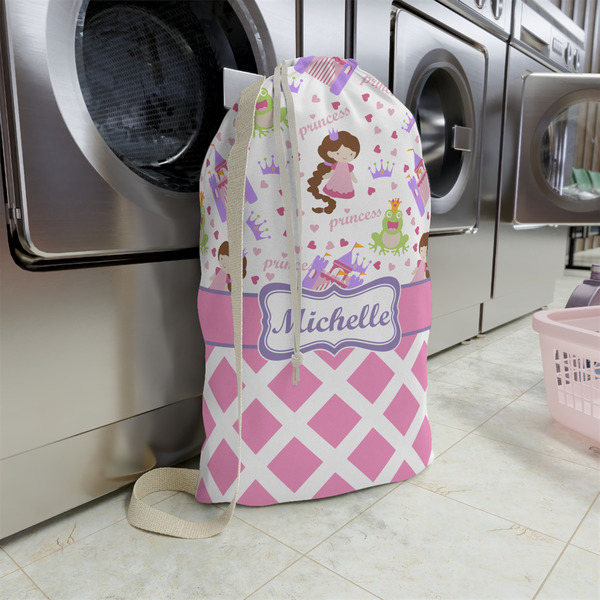 Princess & Diamond Print Large Laundry Bag - In Context