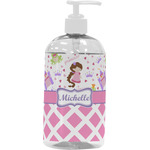 Princess & Diamond Print Plastic Soap / Lotion Dispenser (16 oz - Large - White) (Personalized)