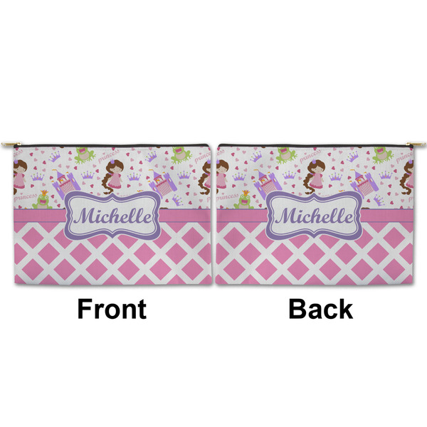 Princess & Diamond Print Large Zipper Pouch Approval (Front and Back)