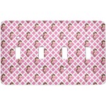 Princess & Diamond Print Light Switch Cover (4 Toggle Plate)