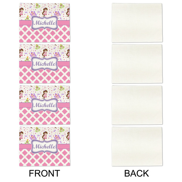 Princess & Diamond Print Linen Placemat - APPROVAL Set of 4 (single sided)