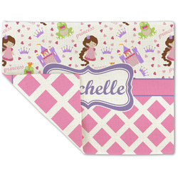 Princess & Diamond Print Double-Sided Linen Placemat - Single w/ Name or Text