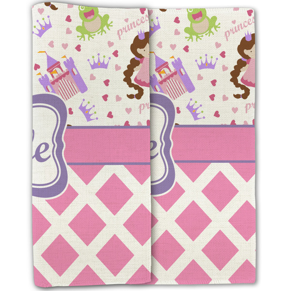 Princess & Diamond Print Linen Placemat - Folded Half (double sided)