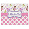 Princess & Diamond Print Single-Sided Linen Placemat - Single w/ Name or Text