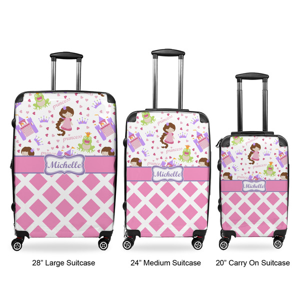 Princess & Diamond Print Luggage Bags all sizes - With Handle