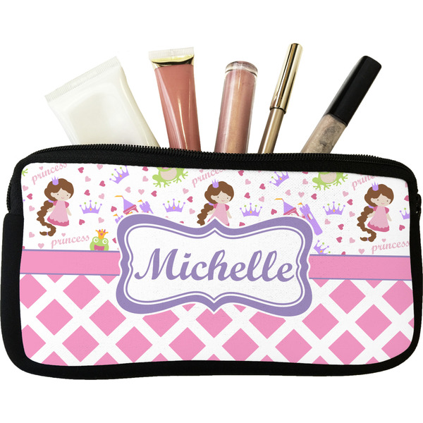 Custom Princess & Diamond Print Makeup / Cosmetic Bag (Personalized)