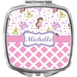 Princess & Diamond Print Compact Makeup Mirror (Personalized)