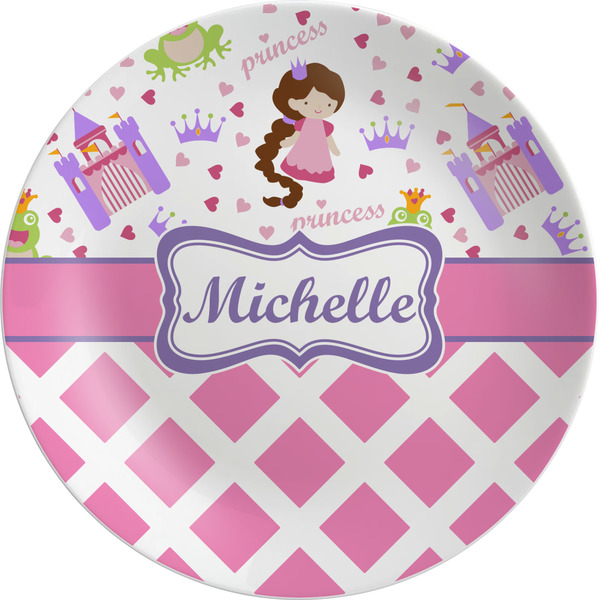 Custom Princess & Diamond Print Melamine Plate (Personalized)