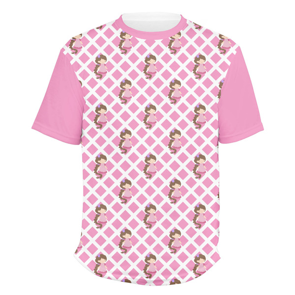 Custom Princess & Diamond Print Men's Crew T-Shirt - 2X Large